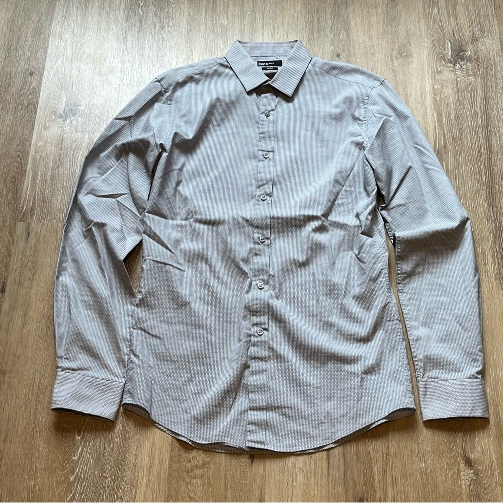 Bar III Triangle Print Slim Fit Dress Shirt - Medium